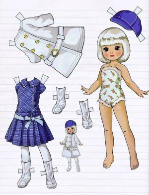 Раскраска бумажная кукла с одеждой #3 #45012