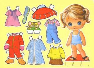 Раскраска бумажная кукла с одеждой #6 #45015