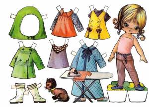 Раскраска бумажные куклы с одеждой для вырезания девочки #11 #45057