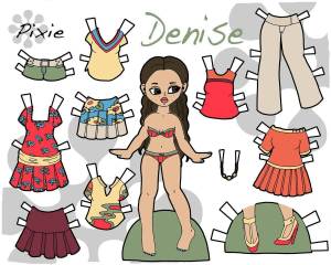 Раскраска бумажные куклы с одеждой для вырезания девочки #30 #45076
