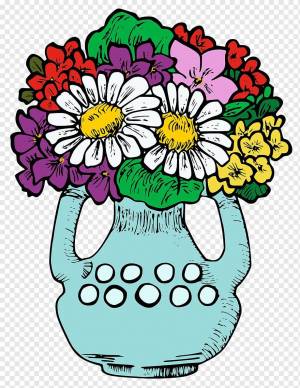 Раскраска ваза с цветами #5 #46154