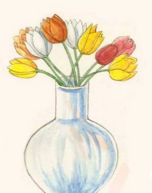 Раскраска ваза с цветами #9 #46158