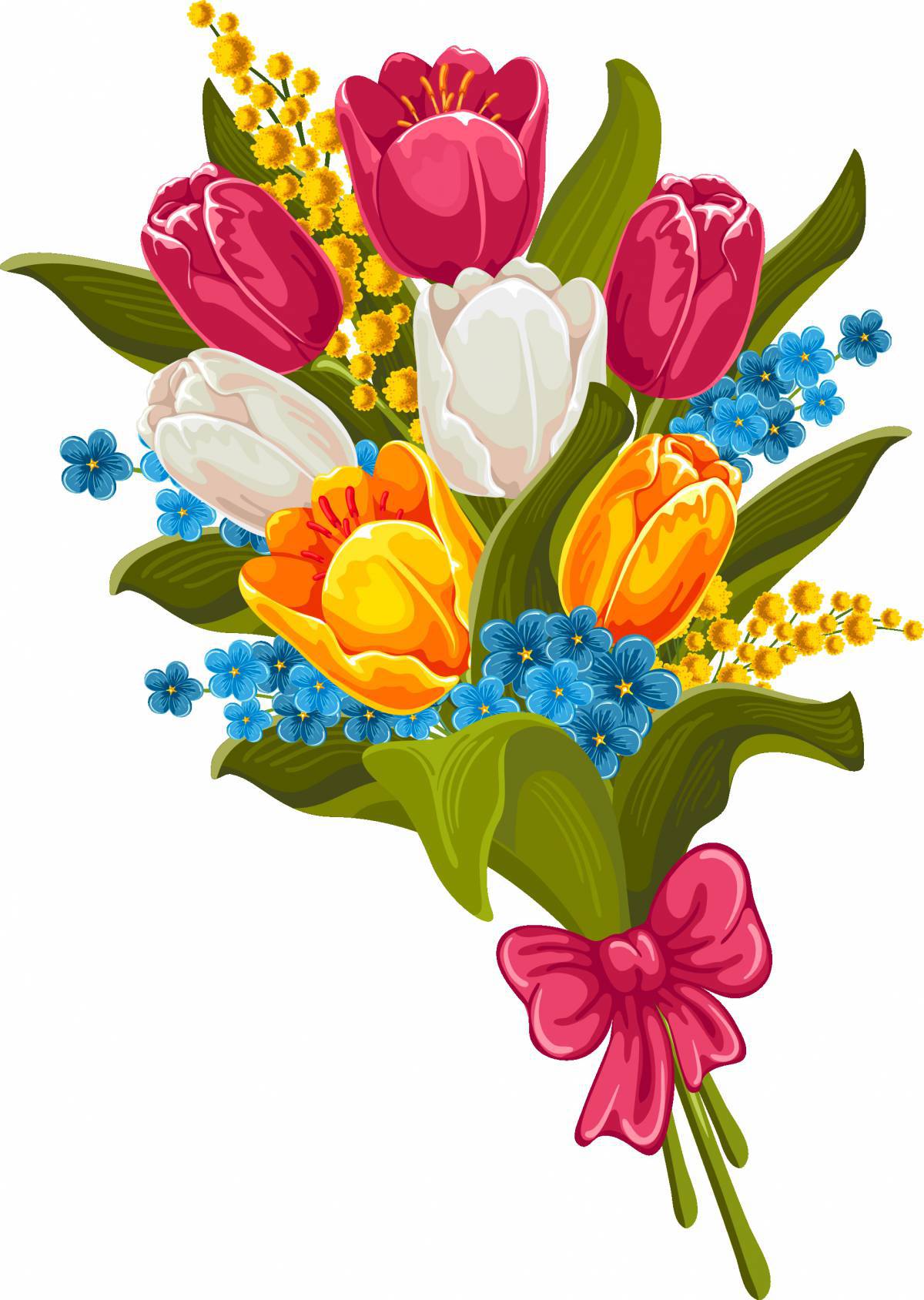 картинки цветы красивые букеты нарисованные