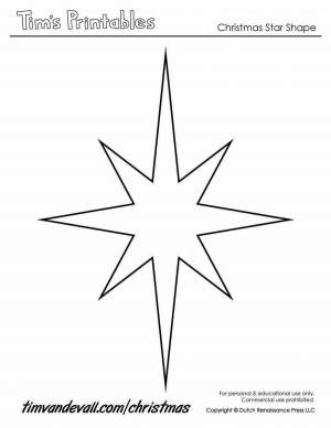 Раскраска рождественская звезда шаблон #1 #477417
