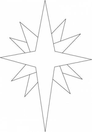 Раскраска рождественская звезда шаблон #5 #477421
