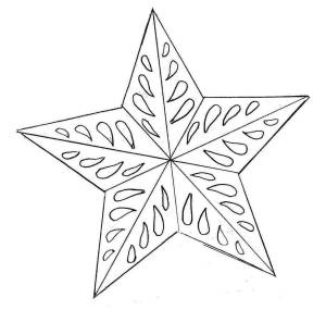 Раскраска рождественская звезда шаблон #6 #477422