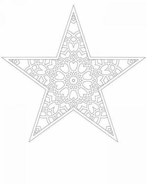 Раскраска рождественская звезда шаблон #23 #477439