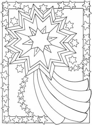 Раскраска рождественская звезда шаблон #32 #477448