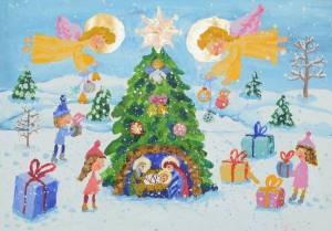 Раскраска рождественские для детей 4 5 лет #7 #477523