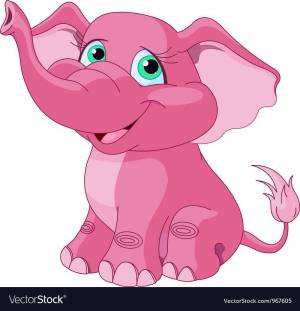 Раскраска розовый слон #2 #478245