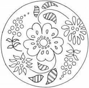 Раскраска роспись гжель шаблоны для детей тарелка #7 #479194