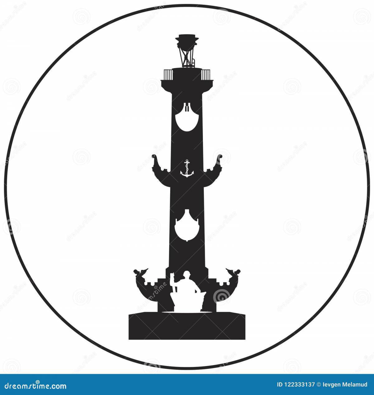Ростральная колонна в санкт петербурге рисунок