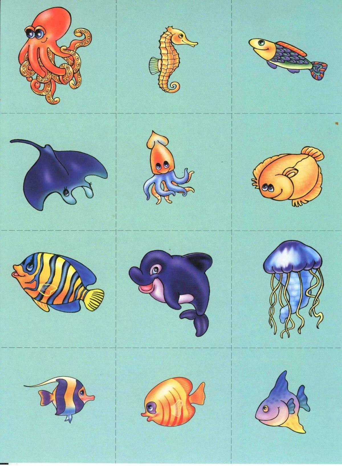 морские обитатели картинки для детей с названиями
