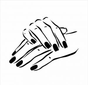 Раскраска рука с ногтями для маникюра #4 #480120