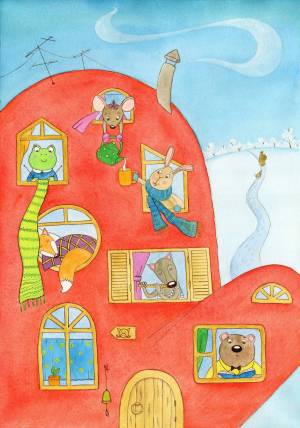 Раскраска рукавичка домик для детей #3 #480377