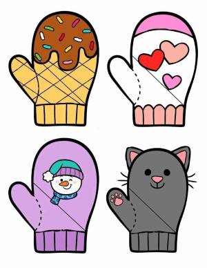 Раскраска рукавички для детей 4 5 лет #9 #480459