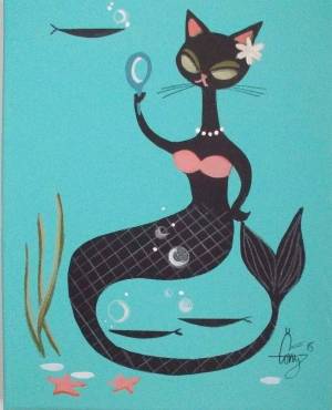 Раскраска русалка кот #10 #480792