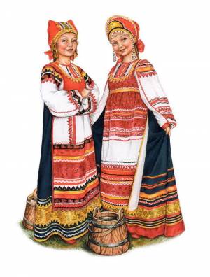 Раскраска русская народная одежда #7 #481192