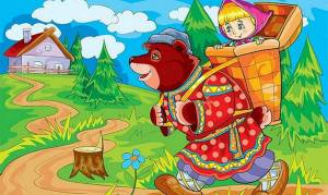 Раскраска русская народная сказка маша и медведь #1 #481215