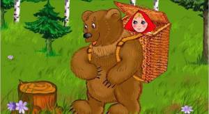 Раскраска русская народная сказка маша и медведь #3 #481217