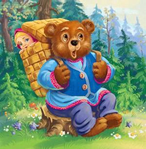Раскраска русская народная сказка маша и медведь #8 #481222