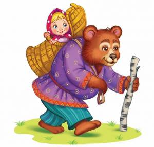 Раскраска русская народная сказка маша и медведь #12 #481226