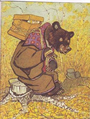 Раскраска русская народная сказка маша и медведь #25 #481239