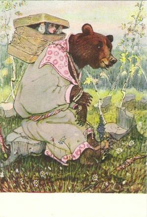 Раскраска русская народная сказка маша и медведь #27 #481241