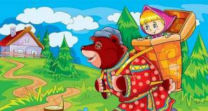 Раскраска русская народная сказка маша и медведь #33 #481247