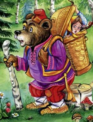 Раскраска русская народная сказка маша и медведь #35 #481249
