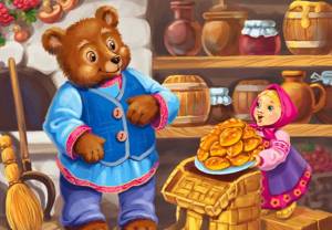 Раскраска русская народная сказка маша и медведь #37 #481251