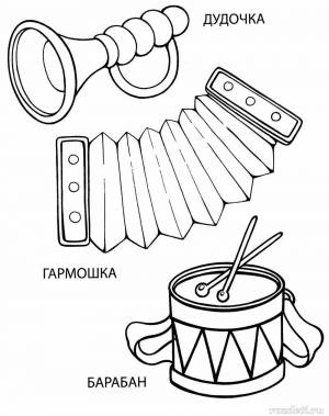 Раскраска русские народные инструменты для детей с названиями #3 #481401