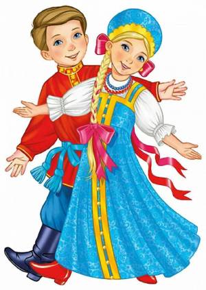 Раскраска русский костюм для детей #3 #481648