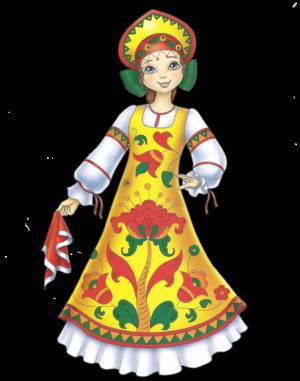 Раскраска русский костюм для детей #7 #481652