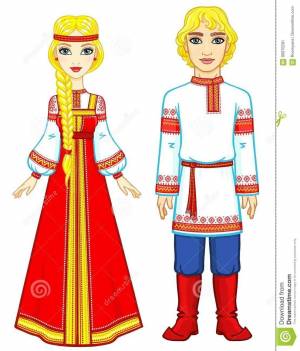 Раскраска русский костюм для детей #14 #481659