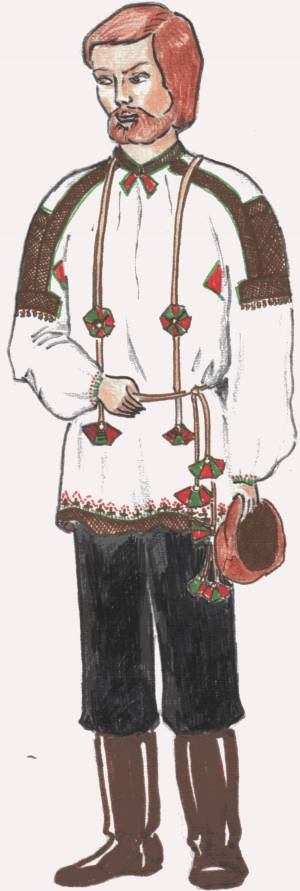 Раскраска русский народный костюм мужской #5 #481687