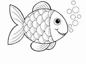 Раскраска рыбка для детей 2 3 лет #6 #482128