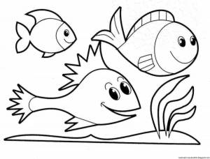 Раскраска рыбка для детей 2 3 лет #10 #482132
