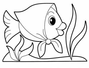Раскраска рыбка для детей 2 3 лет #22 #482144