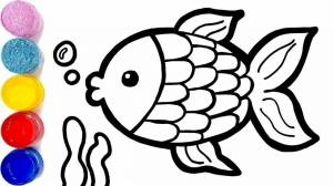 Раскраска рыбка для детей 2 3 лет #35 #482157