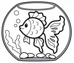 Раскраска рыбки в аквариуме для детей 4 5 лет #3 #482275