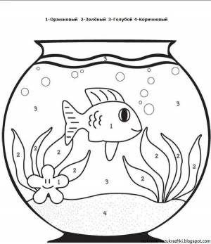 Раскраска рыбки в аквариуме для детей 4 5 лет #4 #482276
