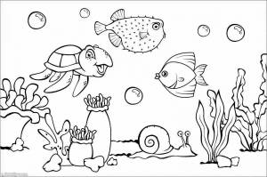 Раскраска рыбки в аквариуме для детей 4 5 лет #29 #482301