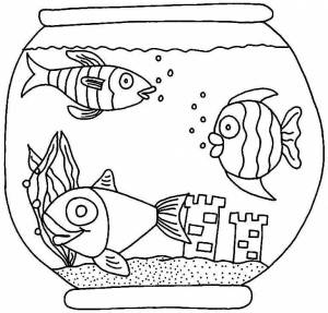 Раскраска рыбки в аквариуме для детей 4 5 лет #33 #482305