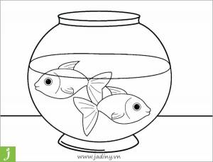 Раскраска рыбки плавают в аквариуме средняя группа #8 #482318