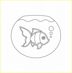 Раскраска рыбки плавают в аквариуме средняя группа #23 #482333