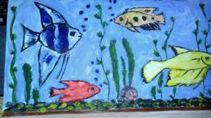 Раскраска рыбки плавают в аквариуме средняя группа #25 #482335