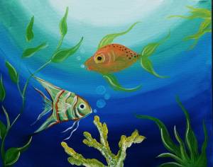 Раскраска рыбки плавают в аквариуме средняя группа #26 #482336
