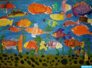 Раскраска рыбки плавают в аквариуме средняя группа #30 #482340