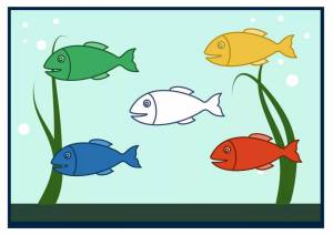 Раскраска рыбки плавают в аквариуме средняя группа #36 #482346